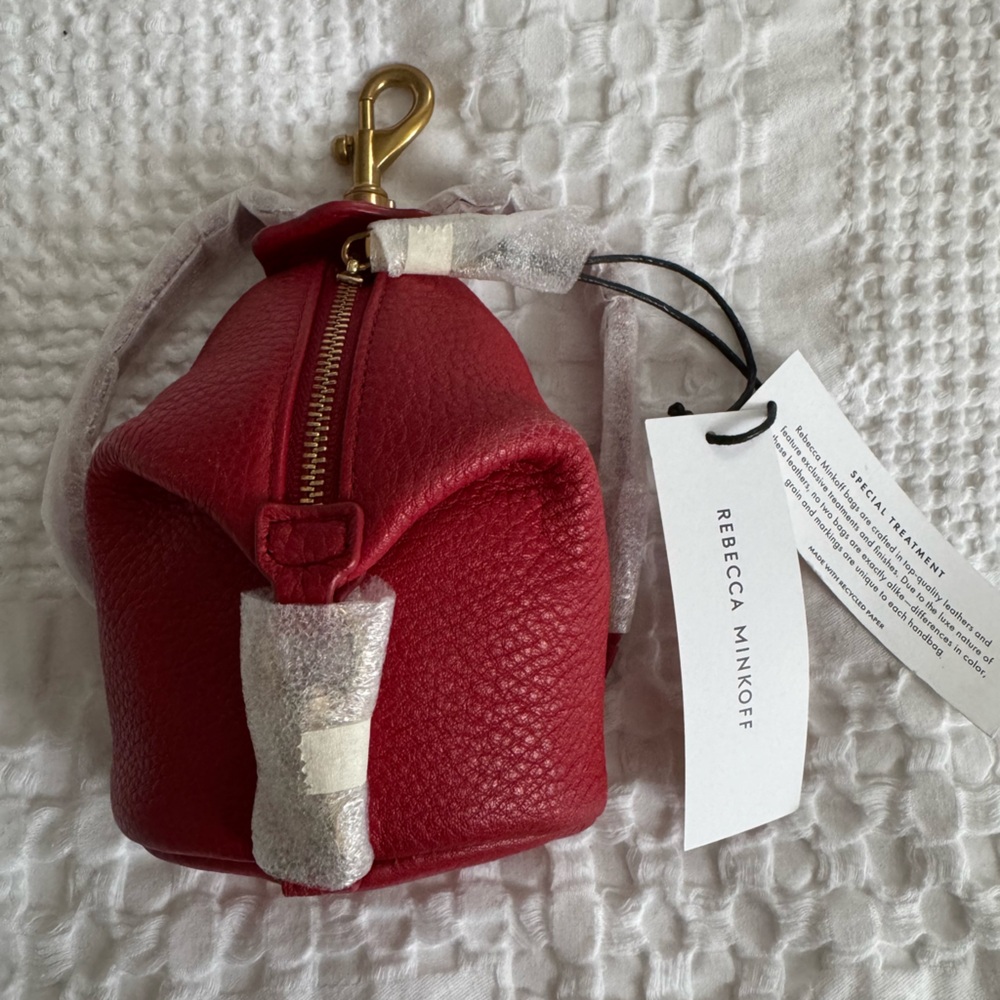 Rebecca Minkoff NWT Mini Julian Key Fob - Red with gold hardware